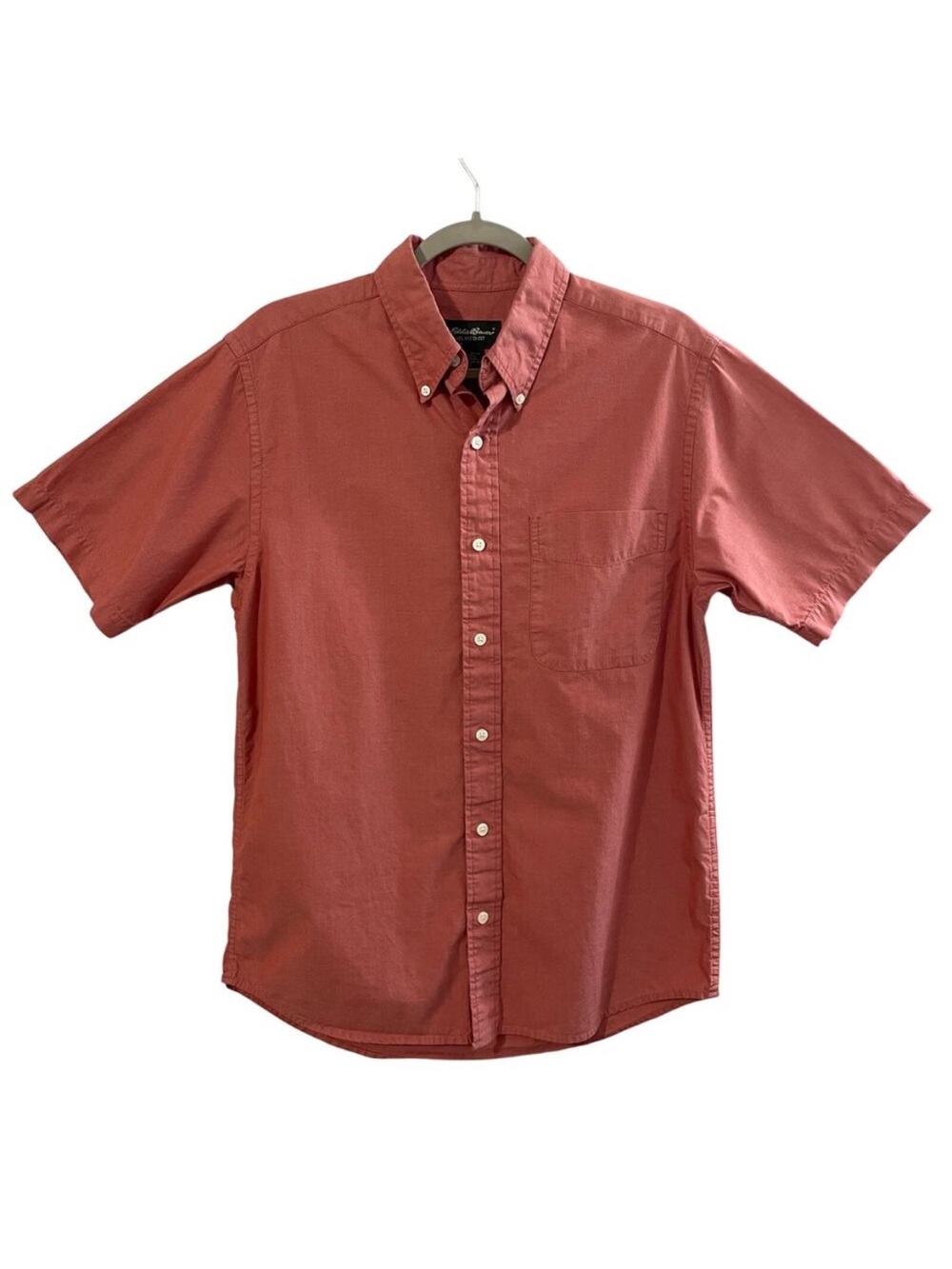 Eddie Bauer Men's Brick Red Short Sleeve Button Down Shirt Size S